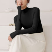 Autumn Thread Half High Collar Bottom Top For Women