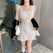 Ladies Bow Waist-tight Small Size Dress