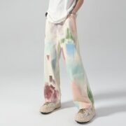 New American-style Retro Wide-leg Mens Pants