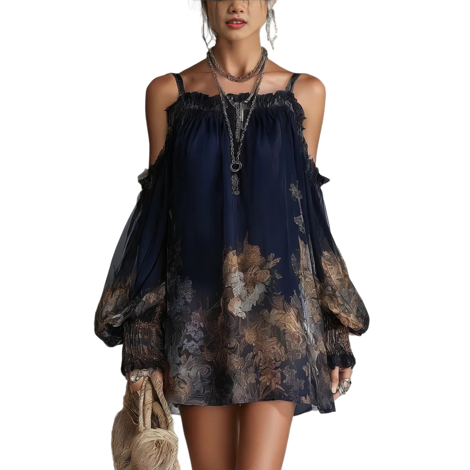 New Resort-style Womens Printed Strap Dress - Image 5