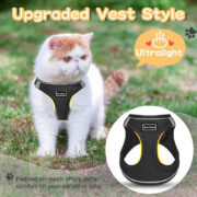 Pet Harness Vest Style Leash - Adjustable Breathable Dog Cat Harness with D-Ring for Walking Training