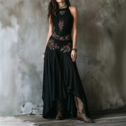 Figure-flattering Asymmetrical Hemline Dress