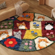Round No Wash Wipeable Rug For Home Use