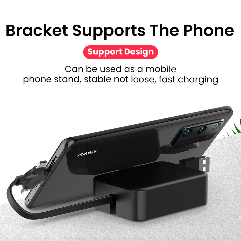 4 In 1 Retractable USB Cable Creative Macaron Type C Micro Cable For I Phone With Phone Stand Charging Data Cable Line Storage Box - Image 4
