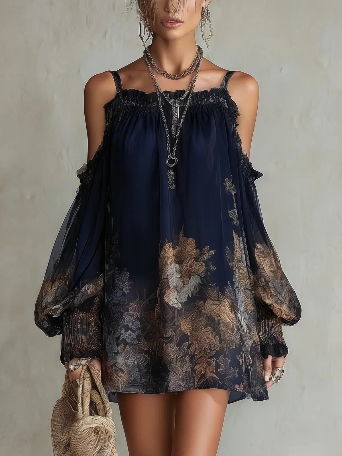 New Resort-style Womens Printed Strap Dress - Image 6