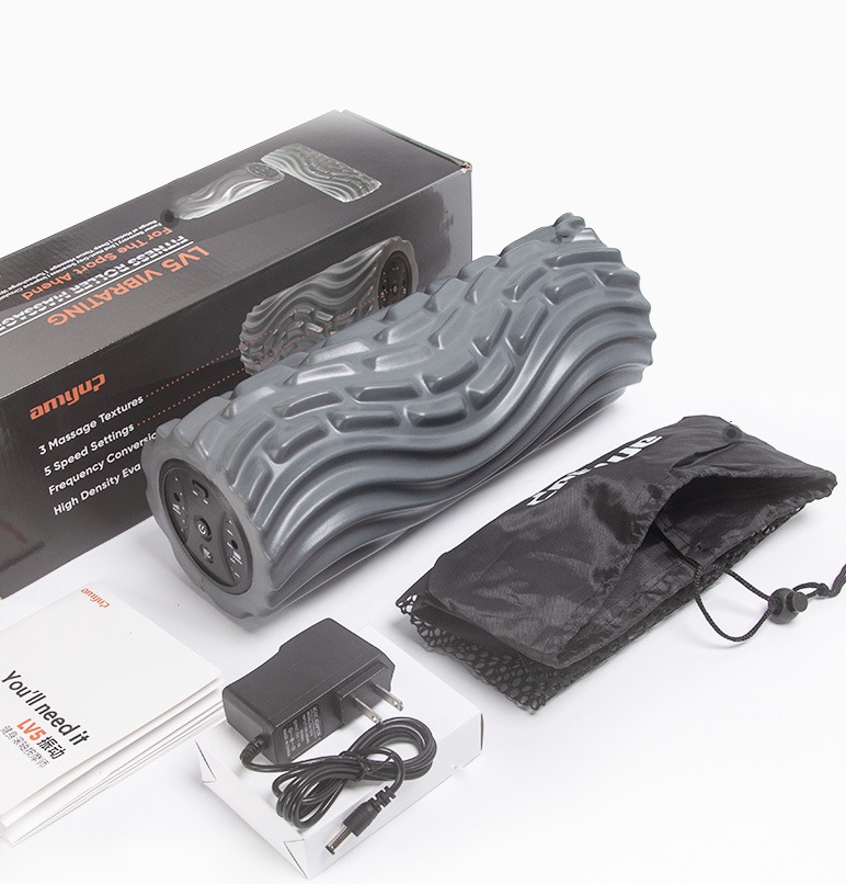 USB Electric Massage Yoga Massager Muscle Soreness Pain Relax Stovepipe Vibration Acupressure Massage Column Foam Roller Block - Image 3