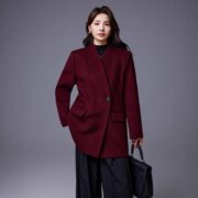 Vintage-style Wool Tweed Short Coat For Women