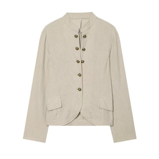 Womens Buttoned Rustic-style European And American Outerwear