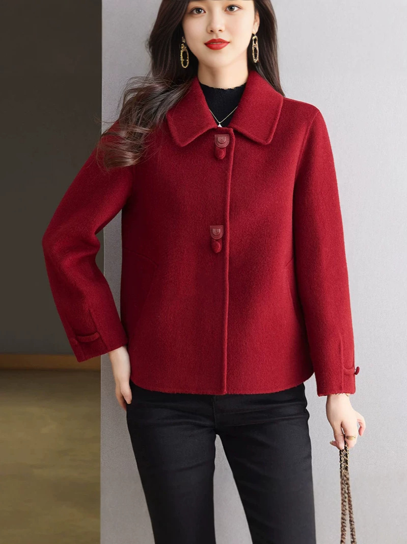 Elegant Woolen Short Coat For Women - Image 4