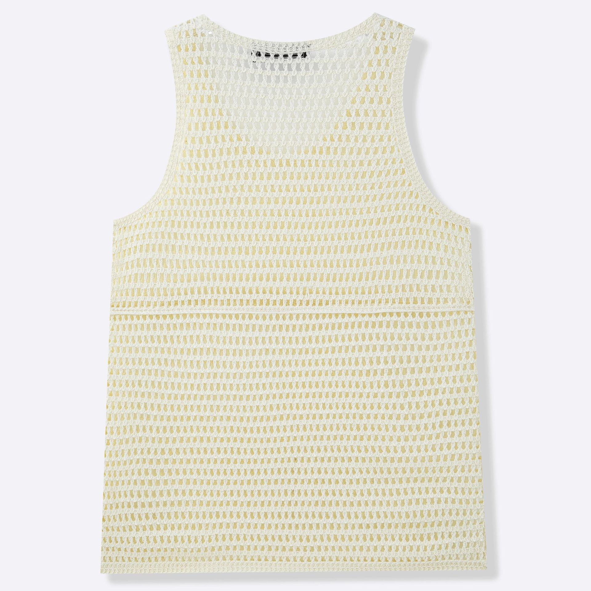 Men's Vintage Lazy Knit Hollow Vest, Versatile Mesh Sleeveless Top For Fitness, Export Apparel For Men - Image 4