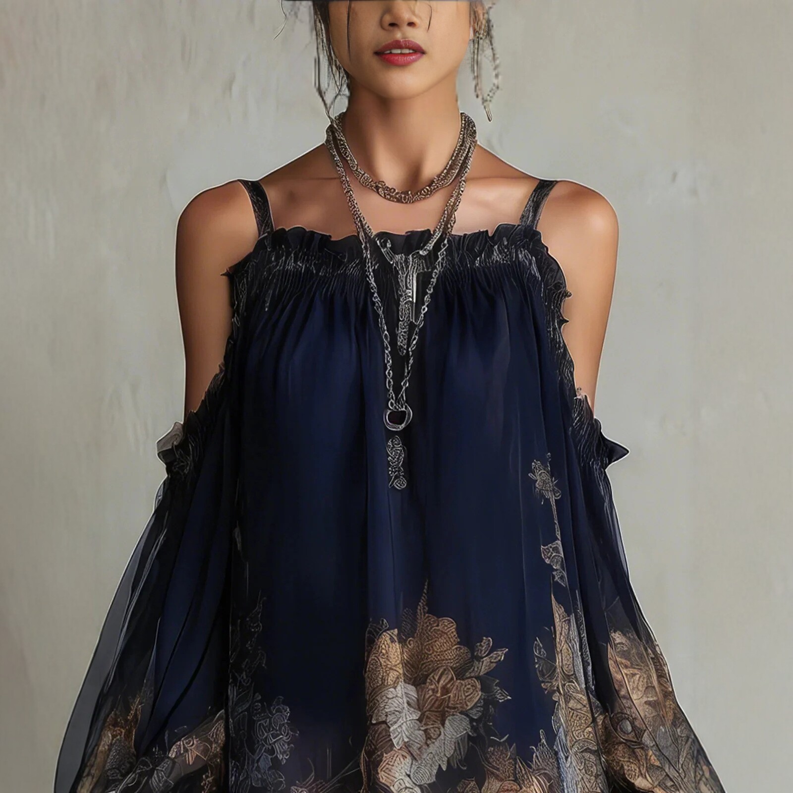 New Resort-style Womens Printed Strap Dress - Image 2