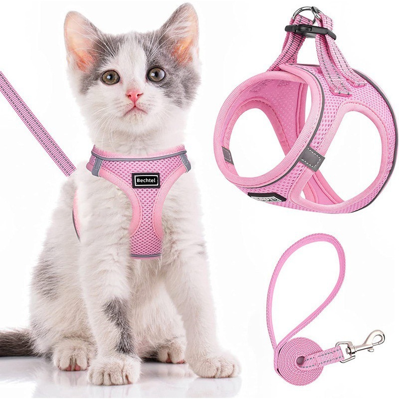 Pet Harness Vest Style Leash - Adjustable Breathable Dog Cat Harness with D-Ring for Walking Training - Image 2