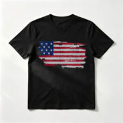 Flag-print Crew-neck Short-sleeve T-shirt
