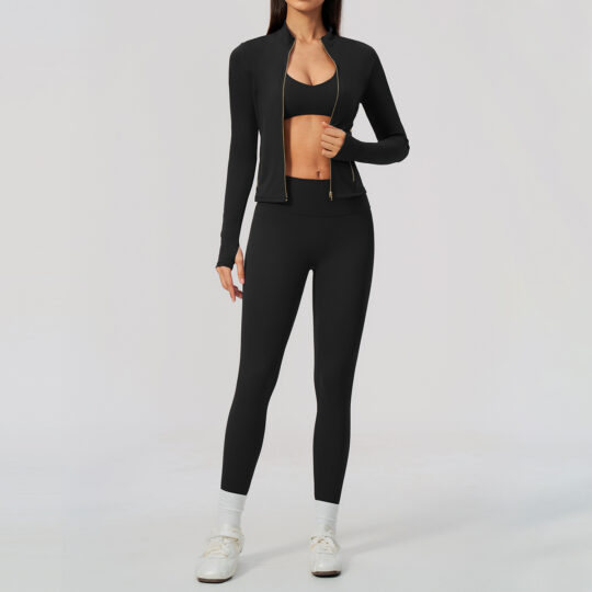Tight-fitting Quick-drying Three-piece Outdoor Yoga Outfit