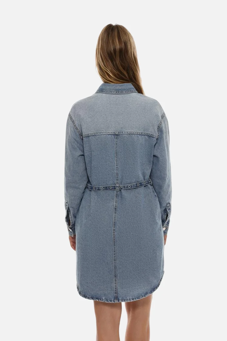 Short studded denim dress - Image 4