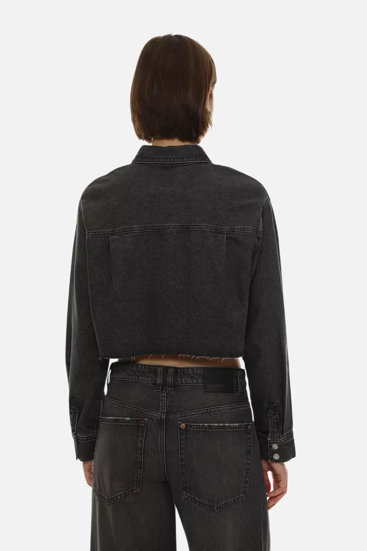 Cropped denim shirt - Image 7